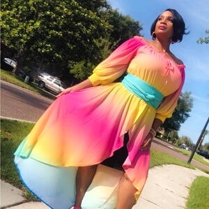 Teal leather Wrap Belt